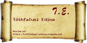 Tóthfalusi Edina névjegykártya